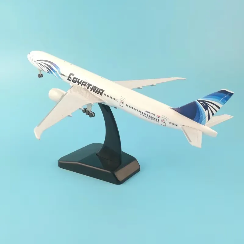 20cm Egypt Airlines Boeing 777 Alloy Plane B777 with wheels 1:400 Aircraft Model Replica Collectibles Home Decoration