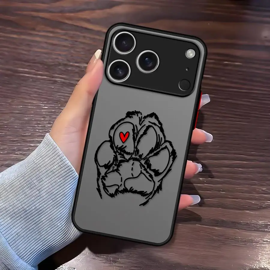 Case for iPhone 17 Pro Max 15 14 16 Plus 17e Air 13 Mini 12 11 7 8 SE XS XR Back Phone Cover Puppy Paw Prints view 4