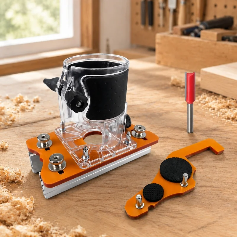 65mm Aluminum Punch Locator Tool with Scale for Cabinet Panels, Dual-Function Slot Bracket Fastener