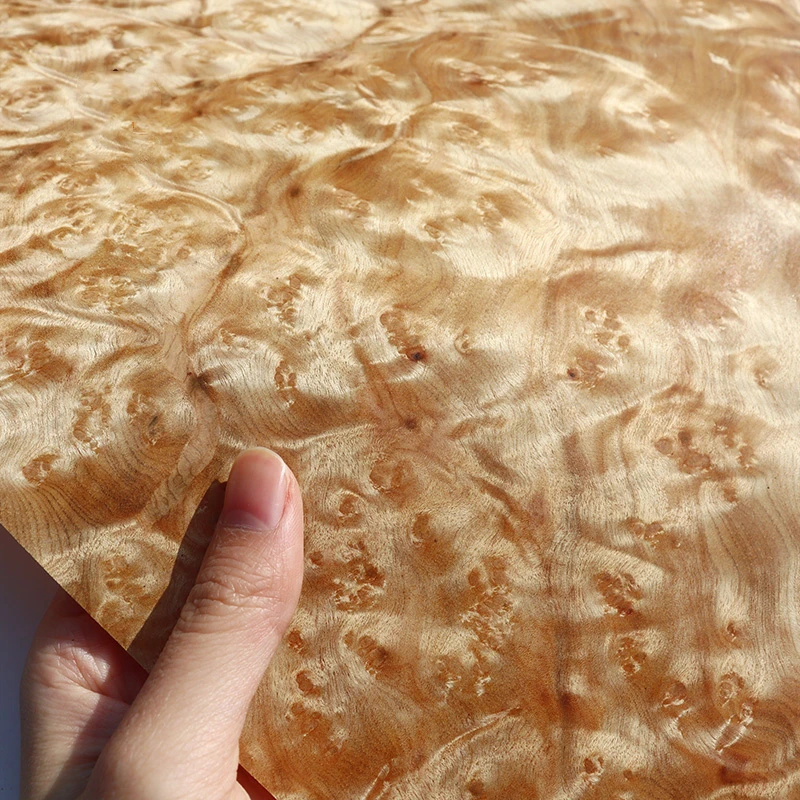 Natural Wood Veneer Gold Camphor with Burl for Furniture Instrument about 0.25mm