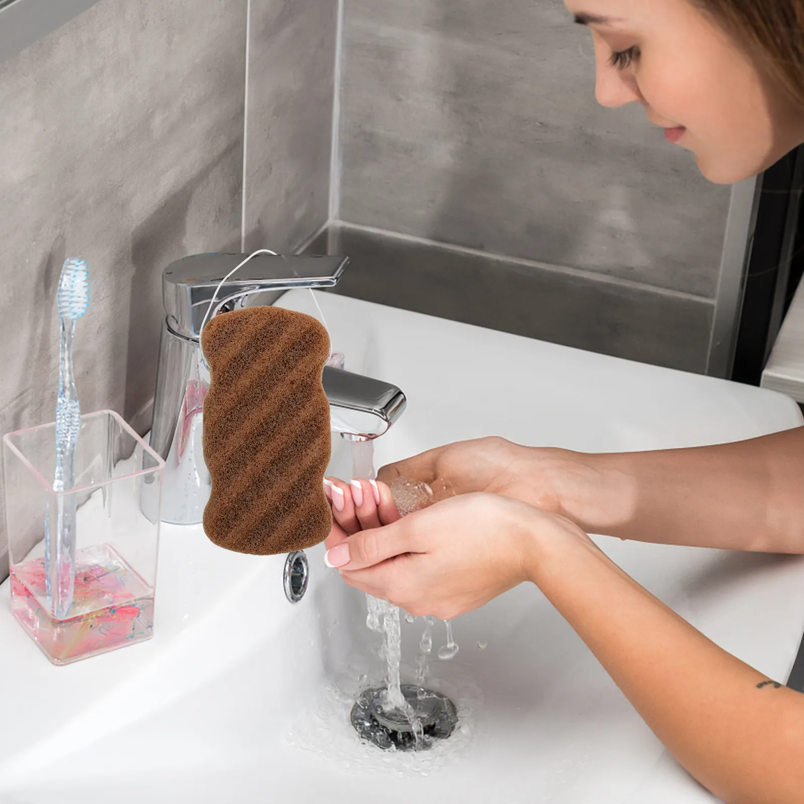 3Pcs Face Cleansing Sponge Set Facial Exfoliating Sponge for Makeup Removal Pore Cleaning Oil Control Travel Friendly Skin