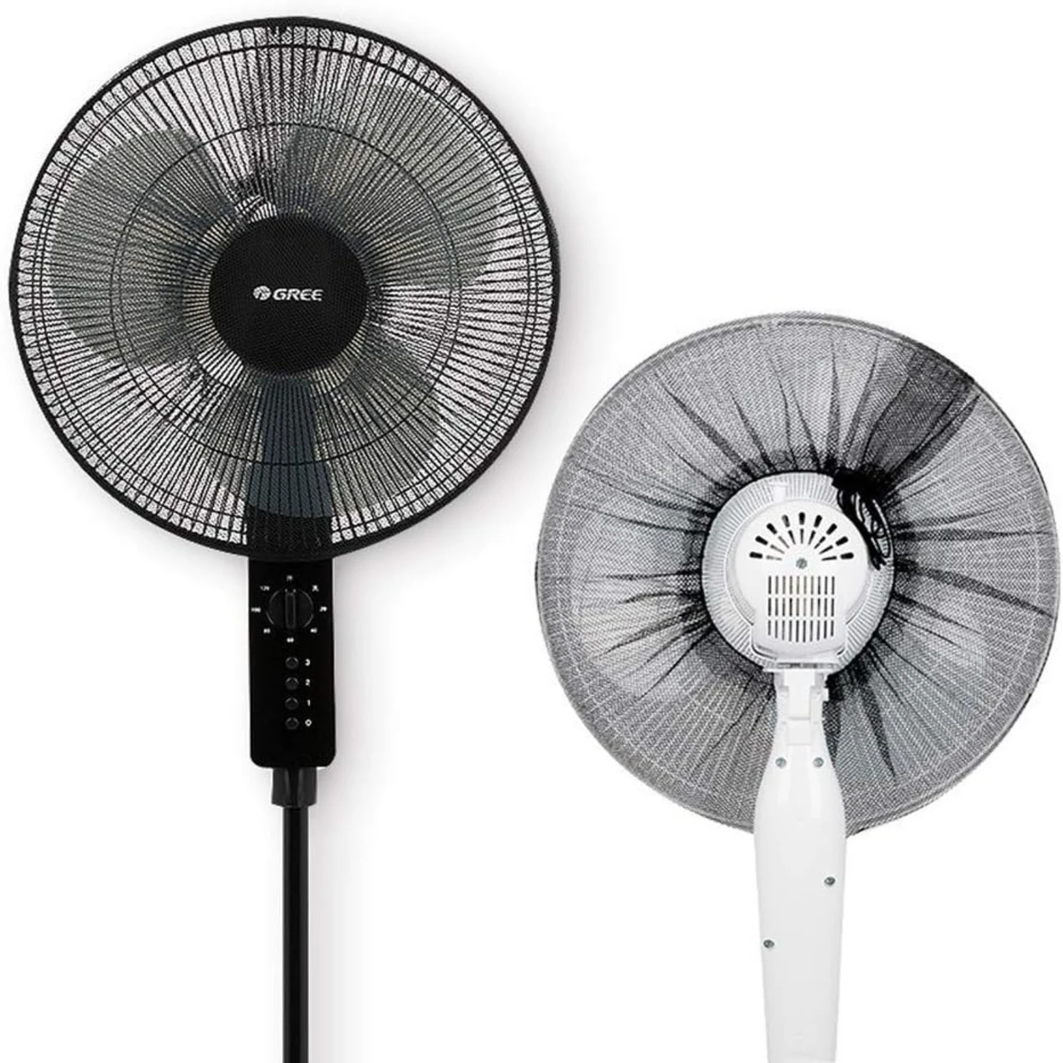 عبوتان - غطاء حماية آمن للمروحة مقاس 18 بوصة، واقي شبكي للمروحة لحماية الأصابع، غطاء مقاوم للغبار بمروحة بقاعدة قابلة للغسل، غطاء غبار آمن للمروحة