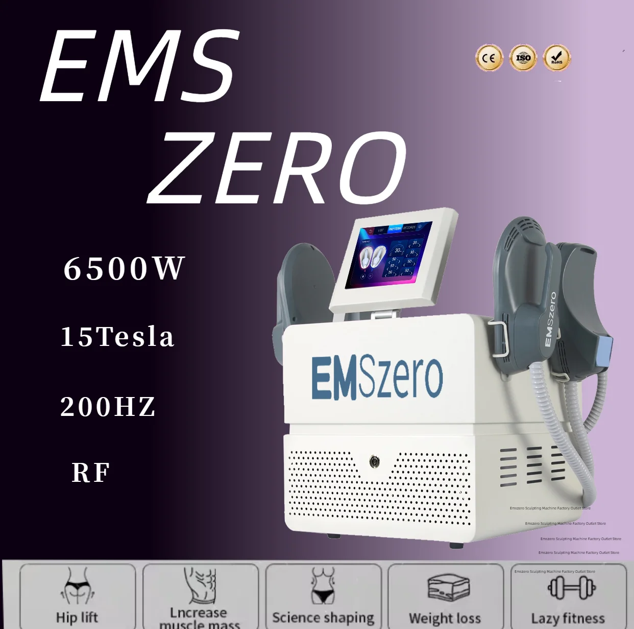 

Professional 6500w EMS Body Sculpting Machine Portable NEO RF EMSZERO Nova Muscle Stimulation Slimming