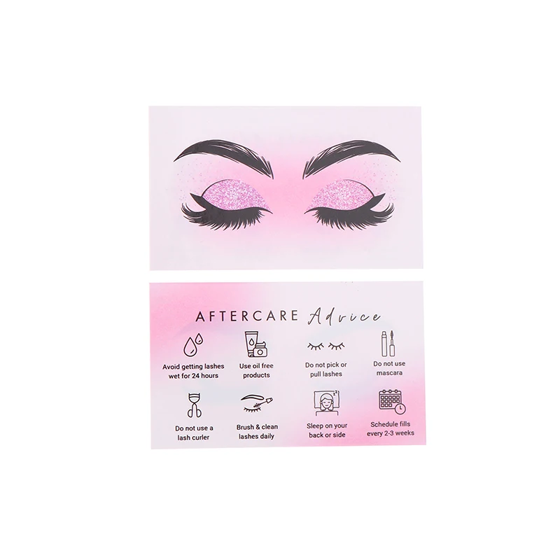 10/50Pcs Eyelash Card Lash Extension Aftercare การ์ดขนาดเล็ก Lash นามบัตร Loyalty Card โรงงานผู้ผลิตขายส่ง