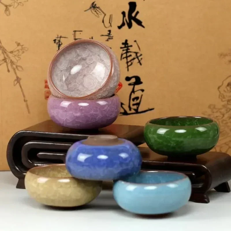

Fine handmade ice cracked ceramic craft set DIY Chinese tea ceremony Kung Fu tea tasting, small tea cup