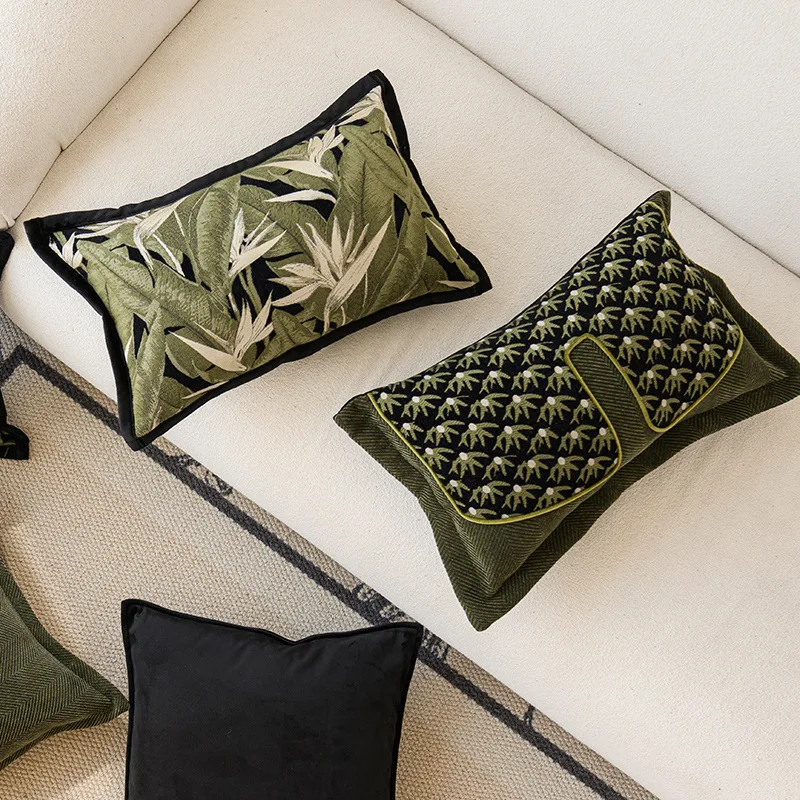 

Simplicity Plant Throw Pillow Cover Bay Window Cushion Cover Northern Europe Decor Home Decoration Pillowcase 30x50/45x45CM