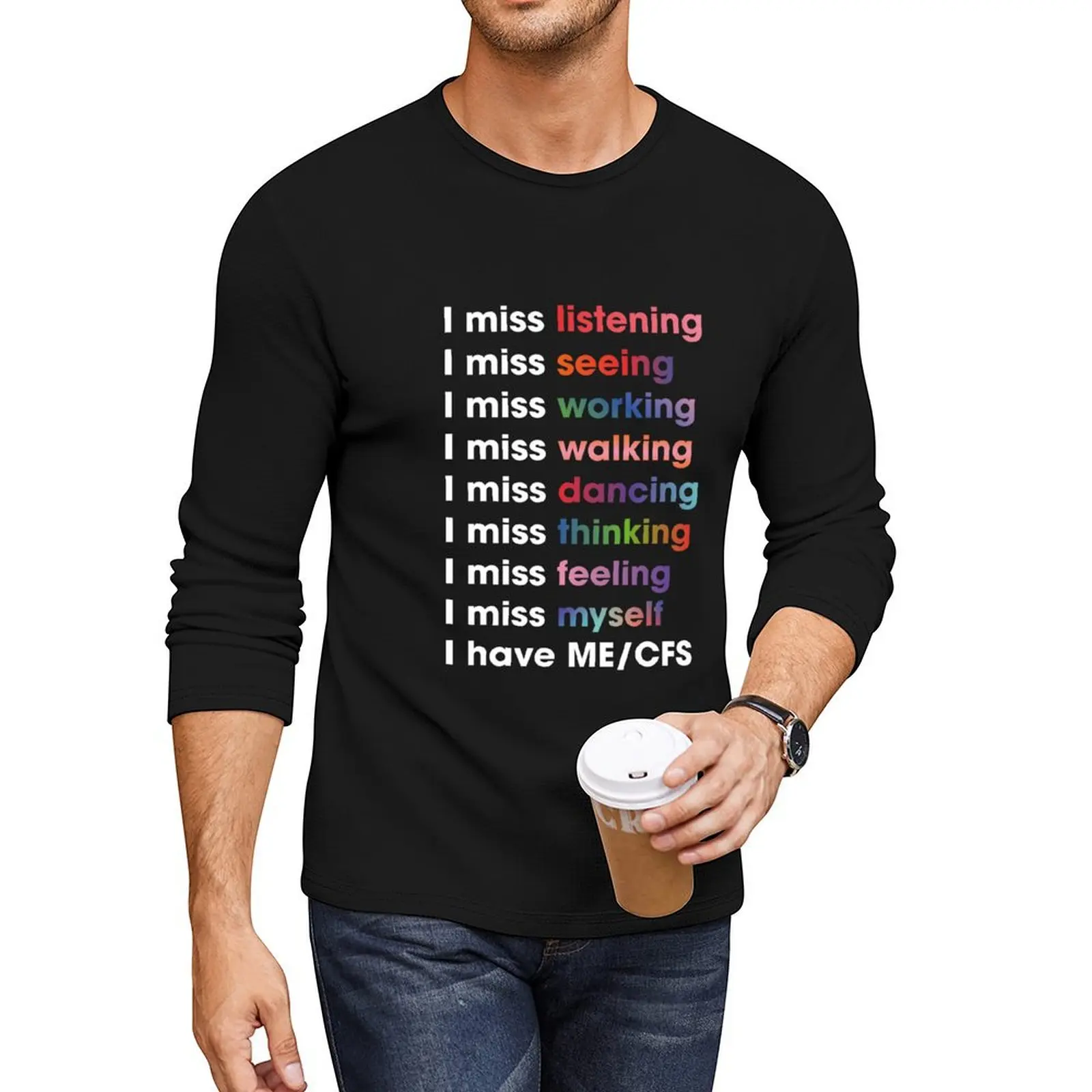 

I miss myself / I have ME/CFS Long T-Shirt anime tops kawaii clothes funny t shirt Men's t-shirts