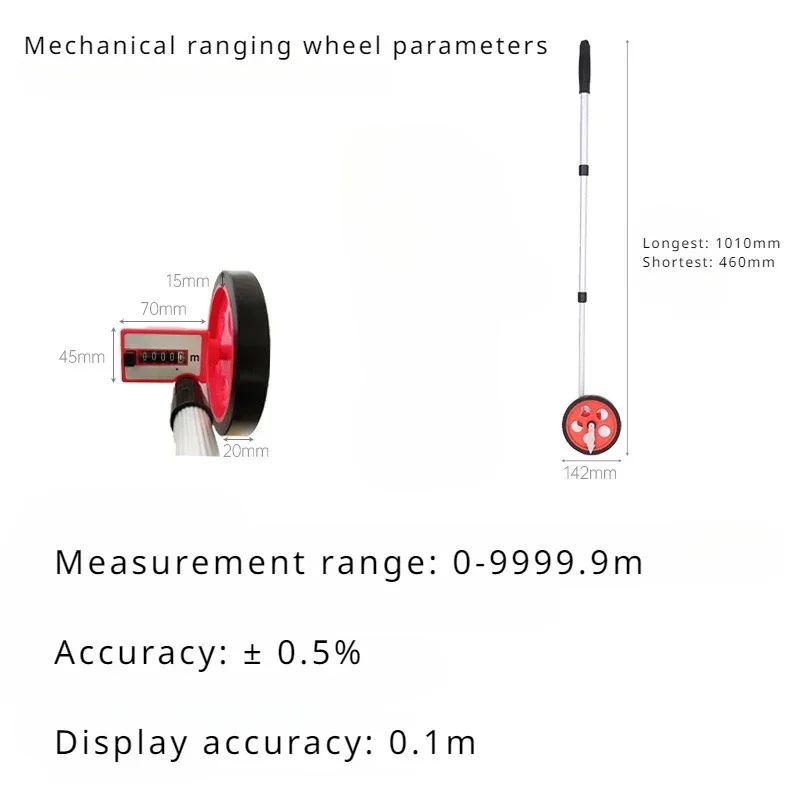 Cyfrowy wyświetlacz mechaniczny ręczny zakres koła pomiarowego typu Push linijka tocząca się linijka