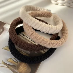 Winter Brown Color Furry Headband for Woman Girls Sweet Elegant Plush Hair Hoop Wash Face Hair Band Fashion New Hair Accessories