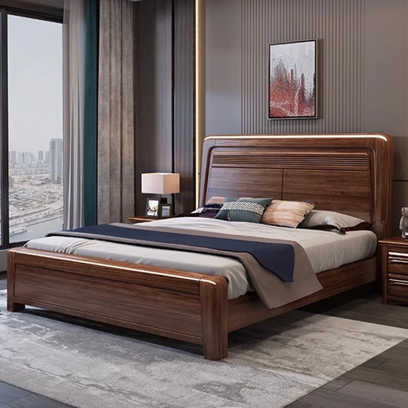 

Simple Japanese Bed Wooden Loft King Size Modern Massage Bed Queen Double Storage Design Sleeping Muebles Lounge Suite Furniture