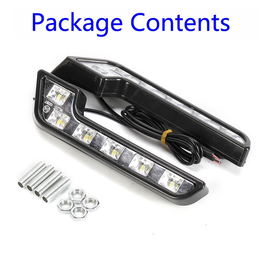 5600K Fog lights 6LED L Shaped Organic plastics Super 100 LM Accessory Car Driving Fog Light Lamp Waterproof White