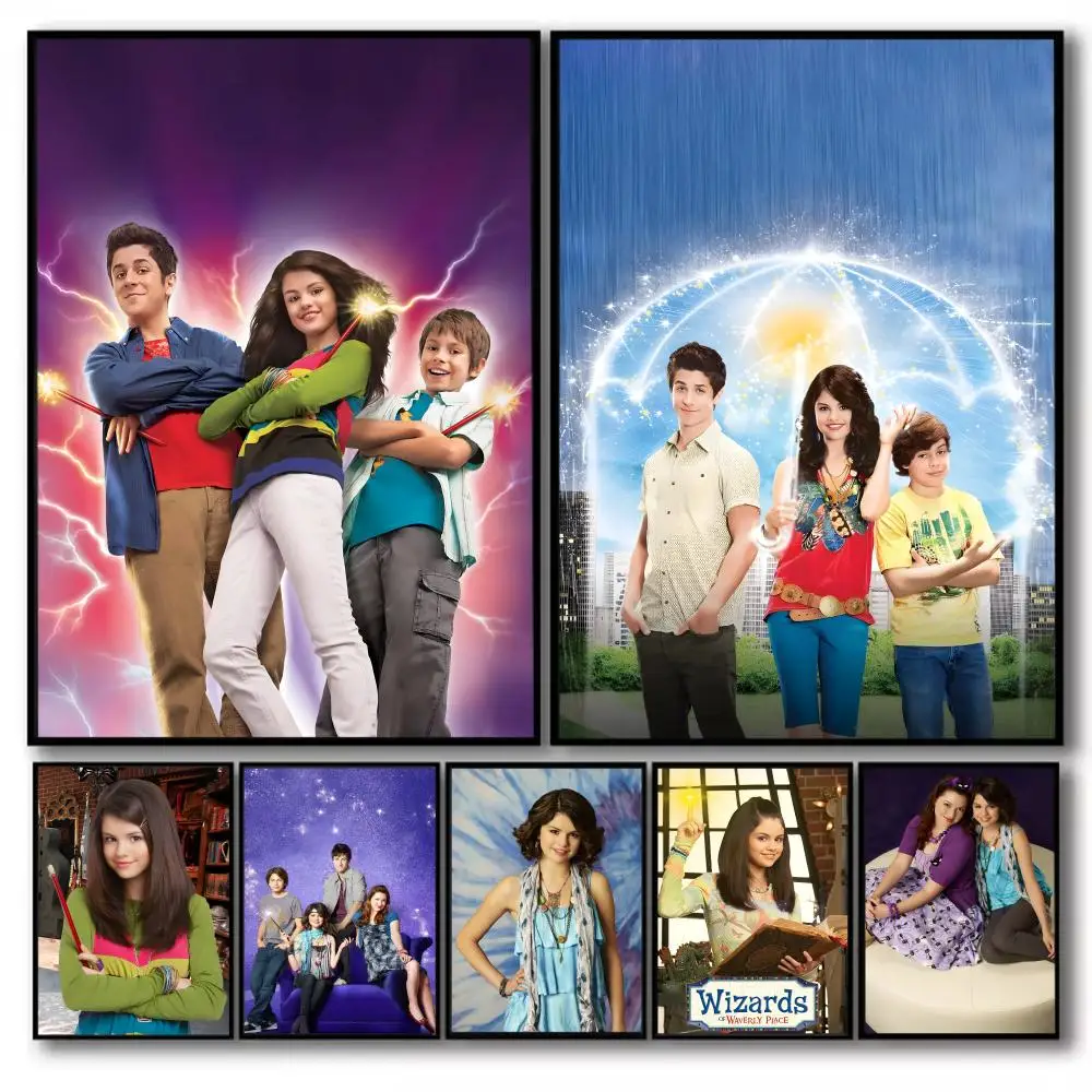 Wizards Of W-Waverly Place Poster Impressão de arte de parede pegajosa à prova d'água para casa, sala de estar, decoração estética