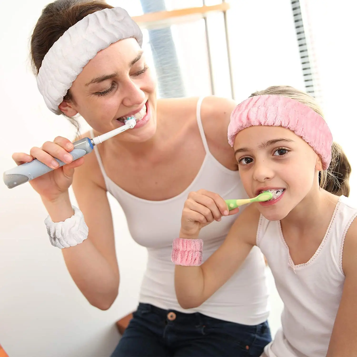 Muñequera de microfibra para mujer, banda de toalla para lavar la muñeca, Scrunchies para lavar la cara, Banda de sudor absorbente para la muñeca,