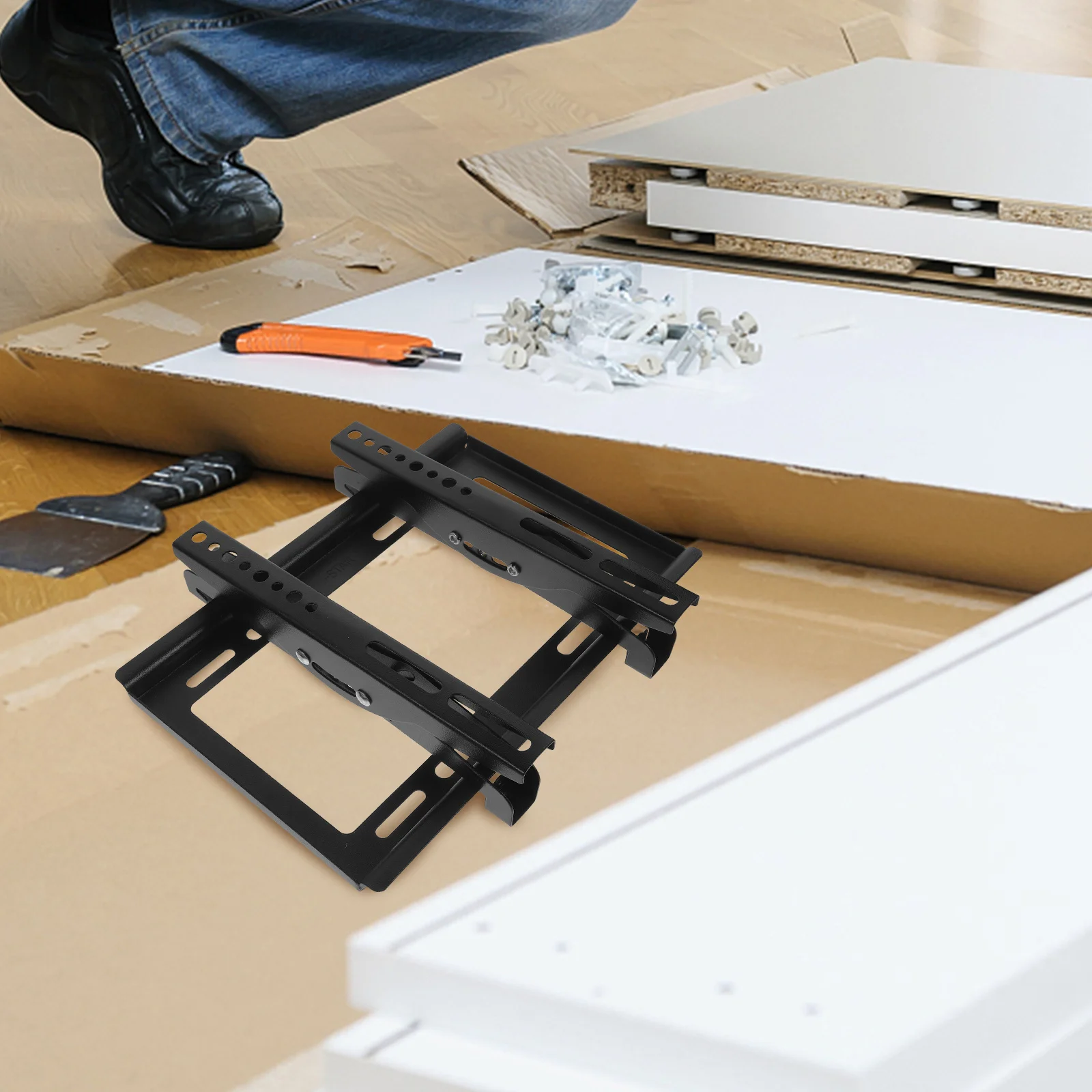 

1Set Wall Bracket Universal Adjustable Mount for 17-43 Inch Tvs Monitors Durable Iron Wall Mount Stand Bracket