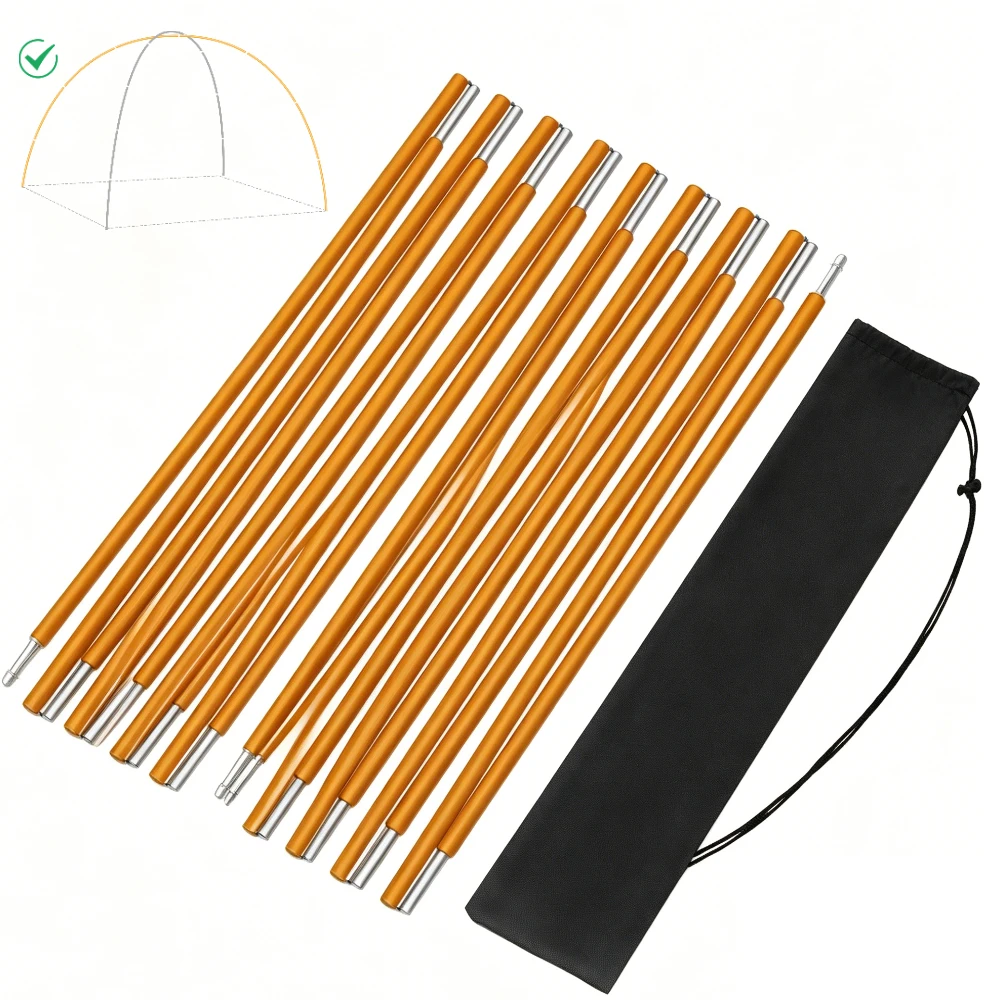 Tent Poles Replacement Aluminum Alloy Pre Assembled Tent Poles Camping Rod Parts for Hiking Outdoor Camping Repair Kit