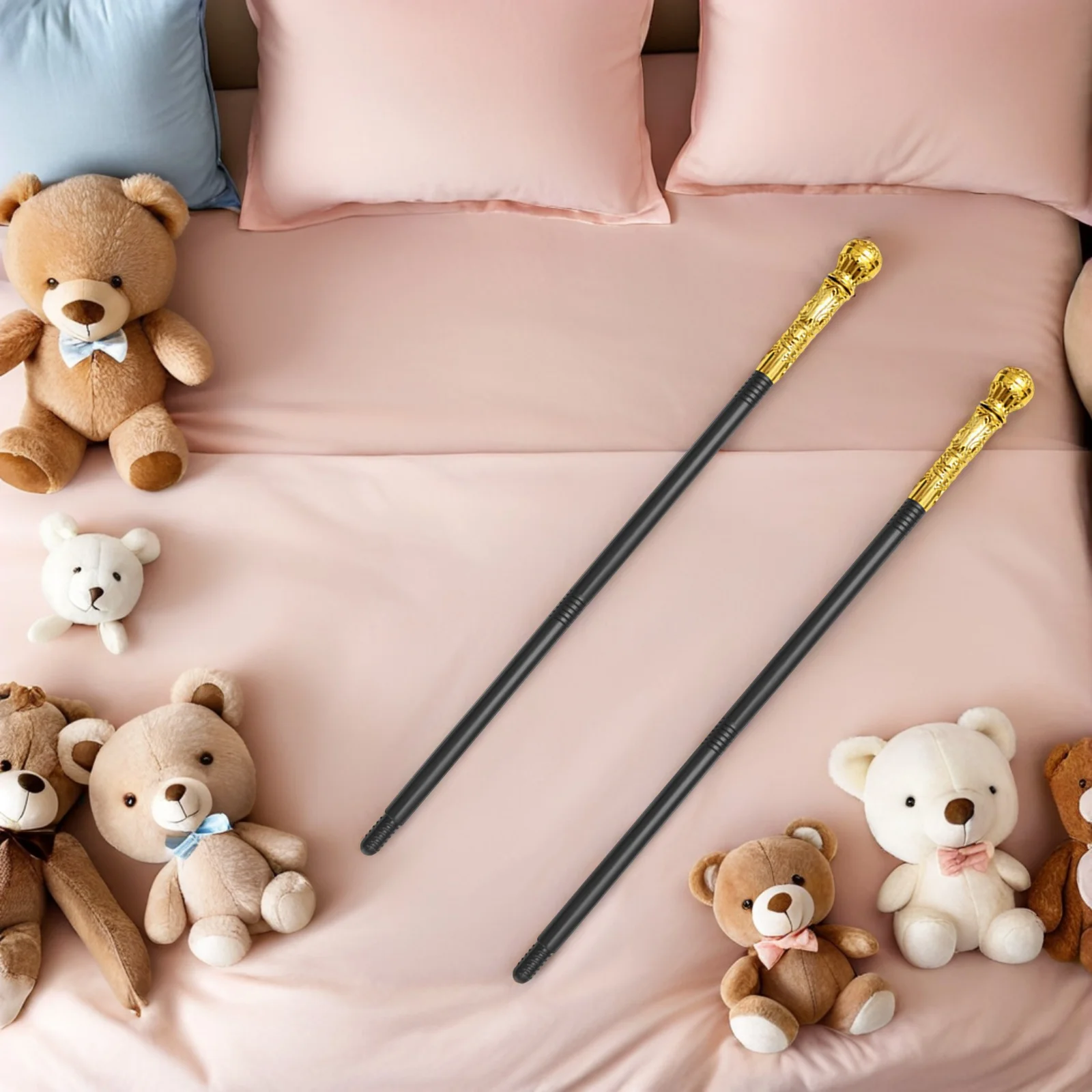 2 stücke Kunststoff König Zepter Leichte Abnehmbare Dekorative Spazierstock Für Halloween Cosplay Party Bühne Prop Zubehör