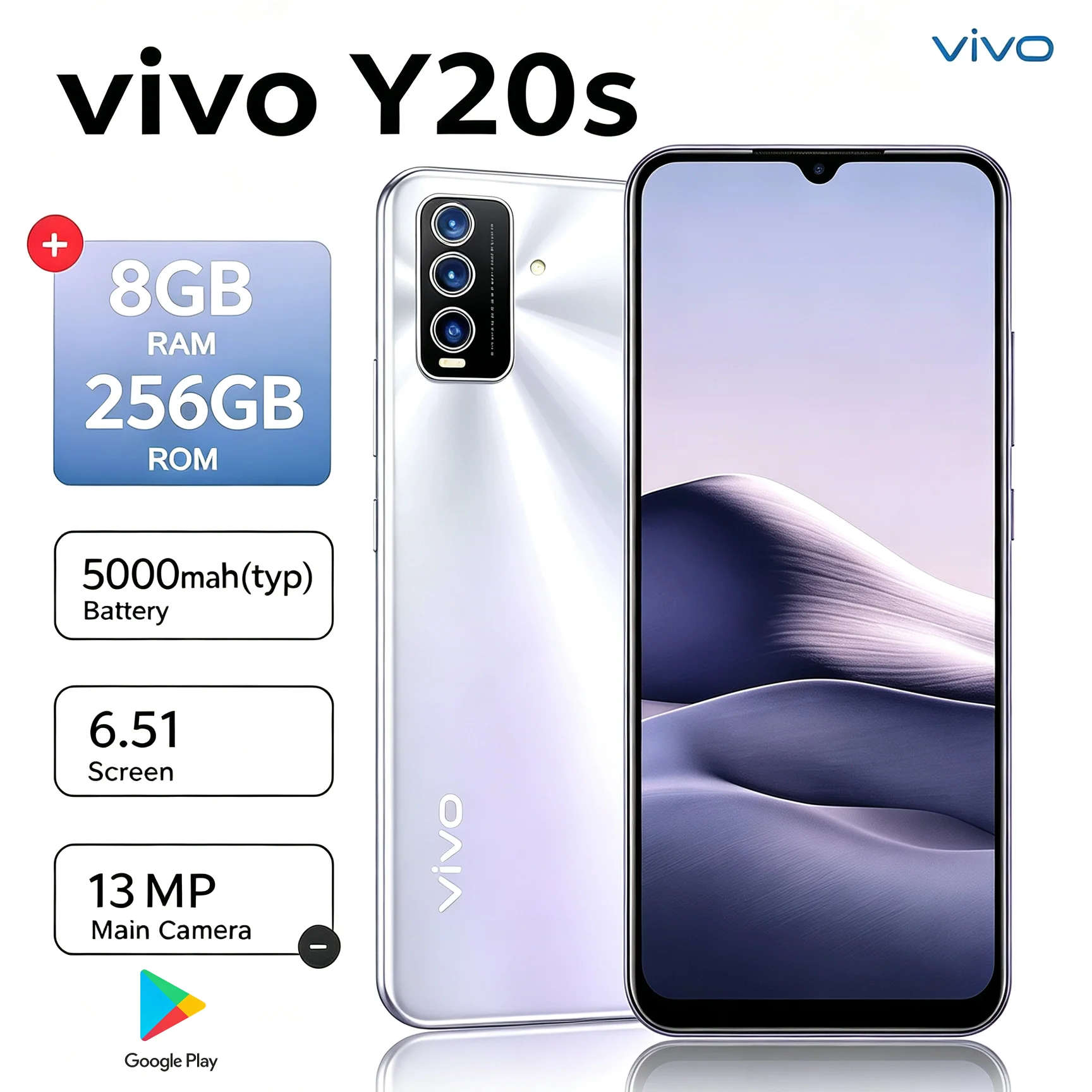 VIVO Y20s Unlocked 4G LTE Smartphone 6.51