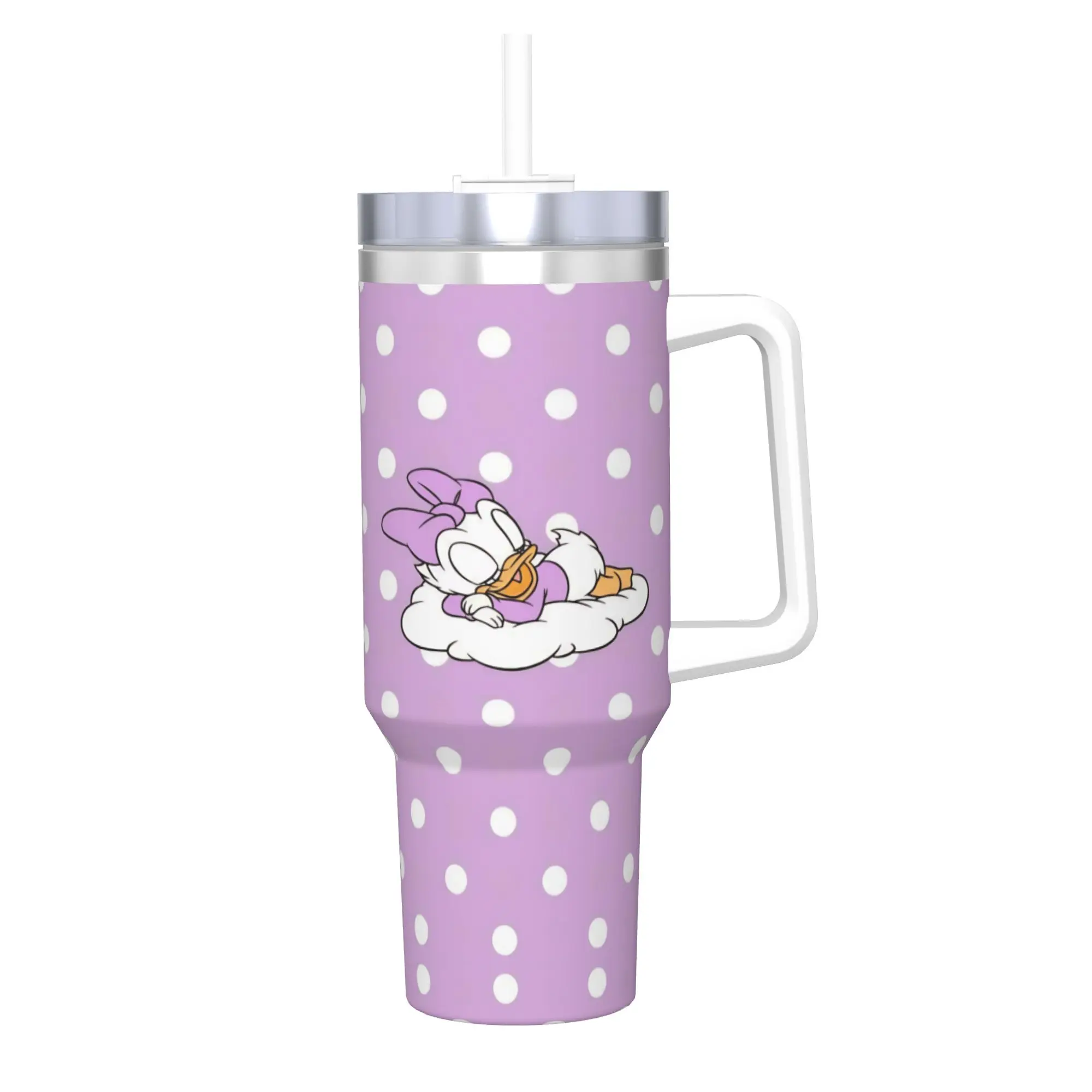

Daisy Duck and Donald Tumbler Cold and Hot Water Bottle Keep Heat Stainless Steel Thermal Cups Custom Beach Car Mugs