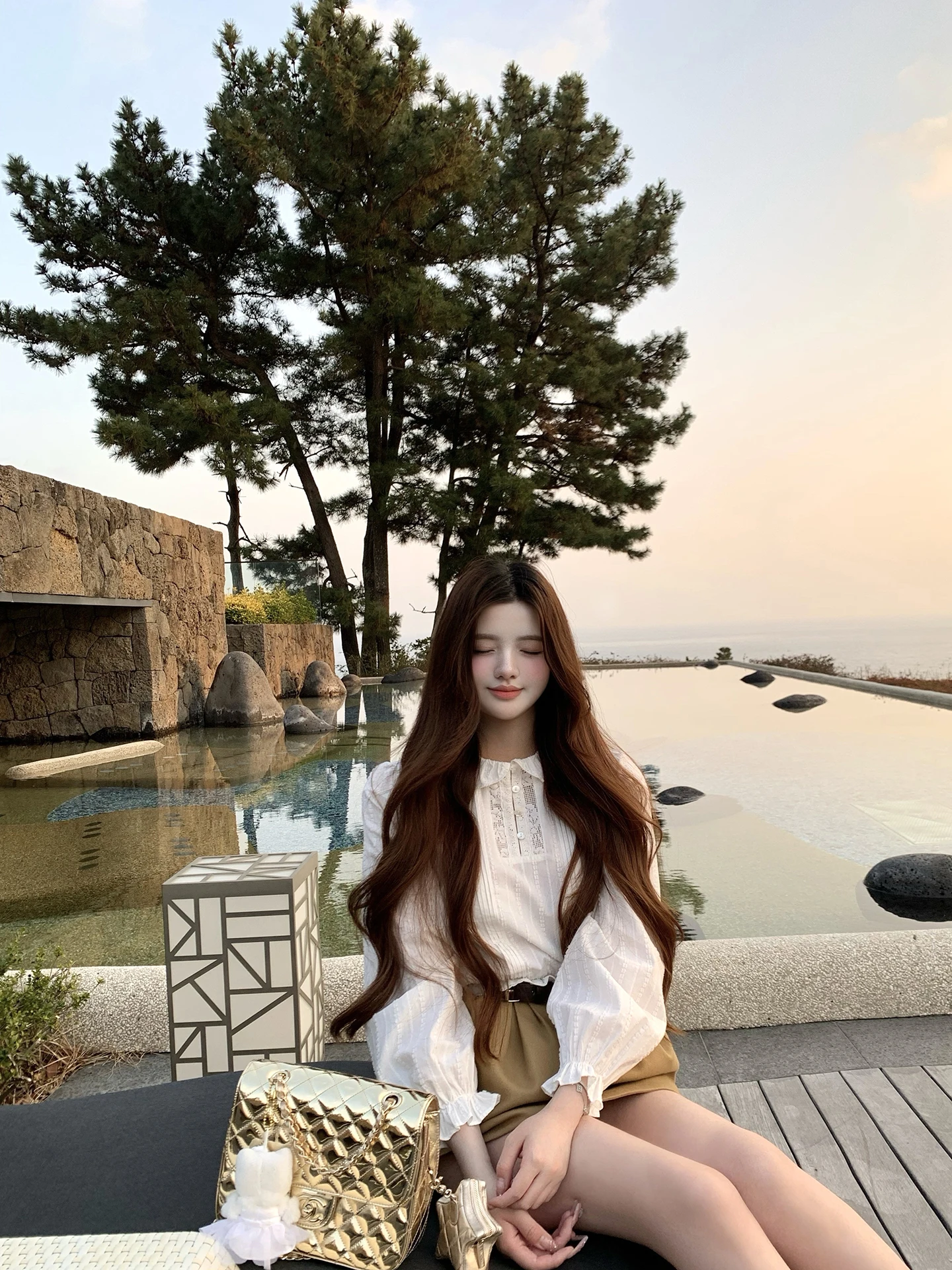 

Lily Rosemary Oxygen Sense Doll ort irt Heavy Work Doll Spring Sle Casual Loose Fit Long Sve Flip Collar Women's Top