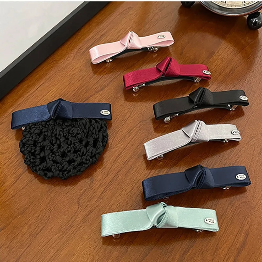 蝶ネクタイ付き合金ヘアネット,ポータブルボウノット,クリップカバー,ヘアアクセサリー