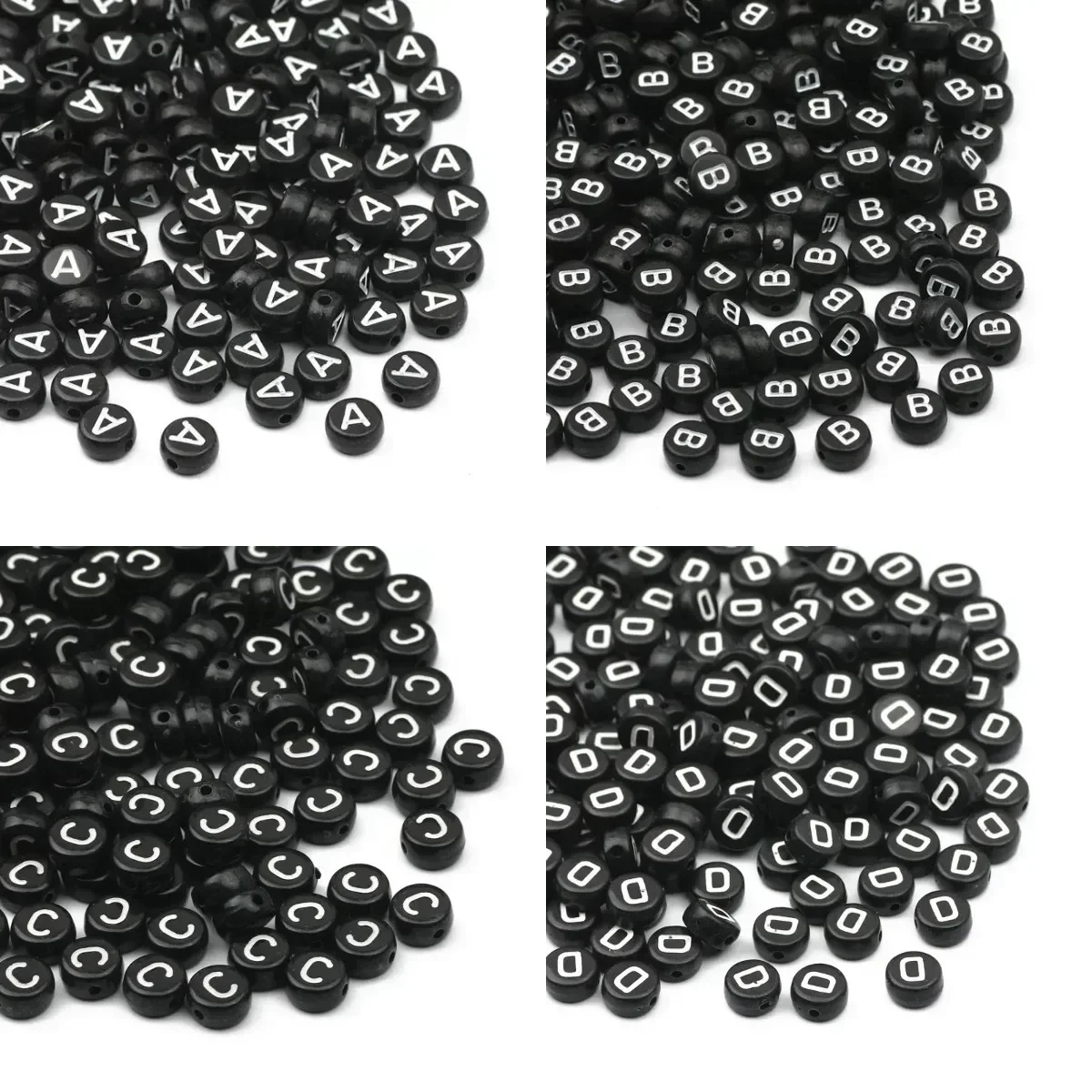 100-500PCS Acrylic A-Z 26 Letter Beads Black Round Alphabet Beads With Hole for Jewelry Making DIY Bracelet Necklace Accessories view 5