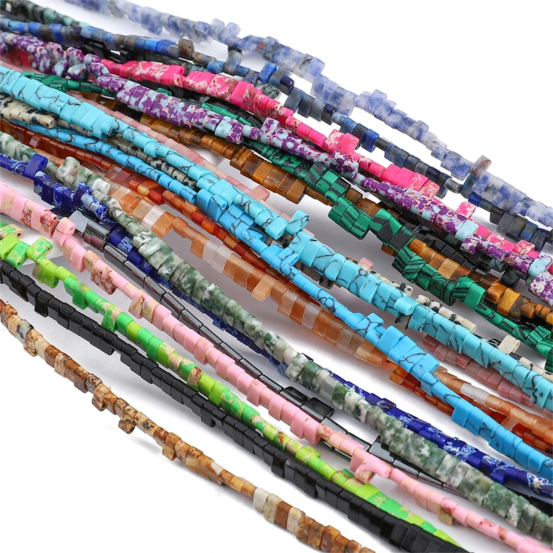 20pcs/lot 2 Hole Beads Natural African Stone Beads Loose Seed Beads for Needlework DIY Bohemia Bracelet Jewelry Accessories