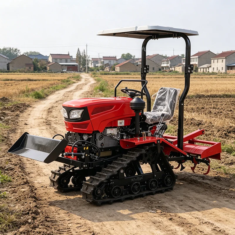 

Customized Crawler rotary tiller, 60 HP tractor, high-horsepower plowing machine, new model micro tiller