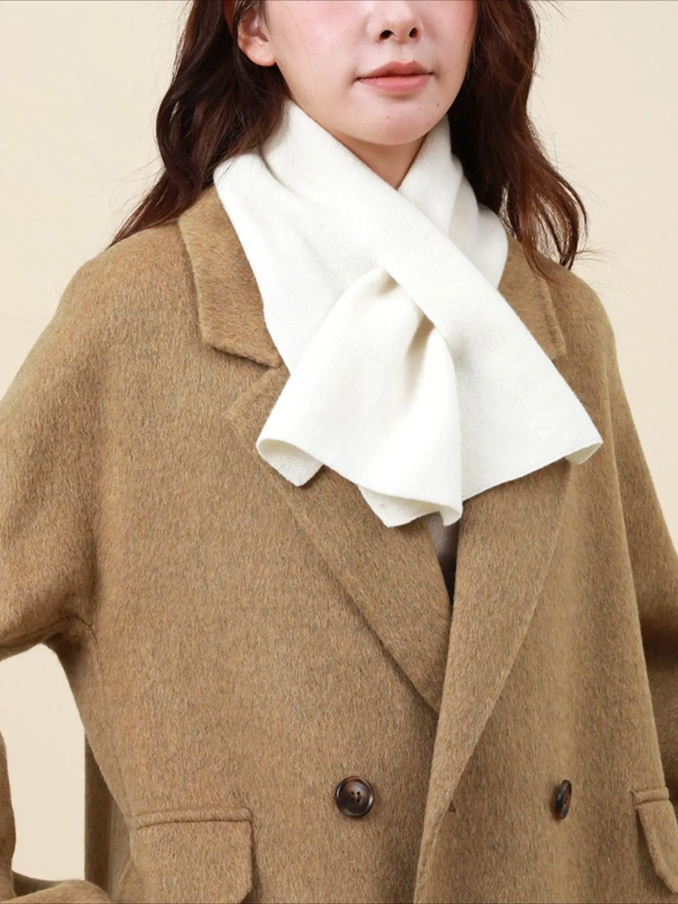 1 scarf women's autumn and winter 2026 new versatile solid color warm scarf simple neck scarf girls Through Neck Warmer