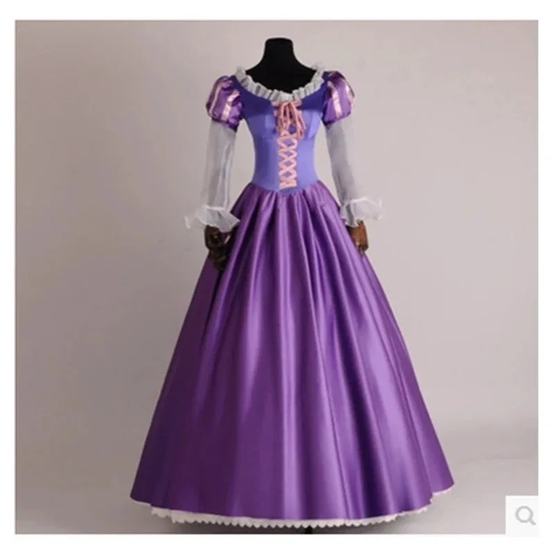 

COSda@Long Hair Princess Rapunzel Cosplay Tangled Halloween Costume Girls Women Fancy Dress Ball Gown Christmas PartyCOSda@