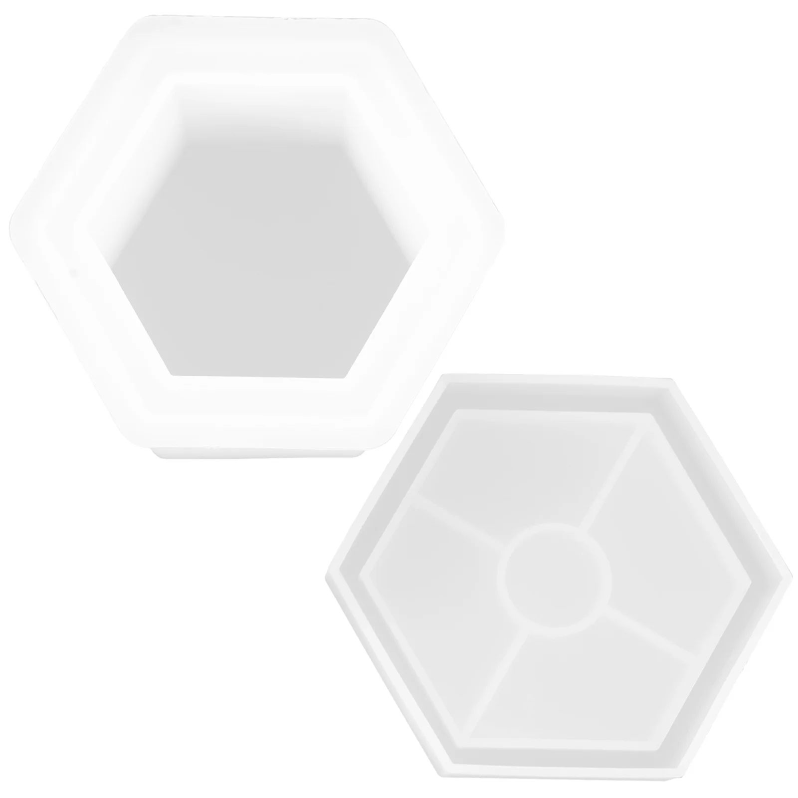 

1Set Hexagonal Flower Pot Mold Silicone DIY Concrete Molds for Planters Saucers Vase Pen Holder Epoxy Craft Casting Desktop