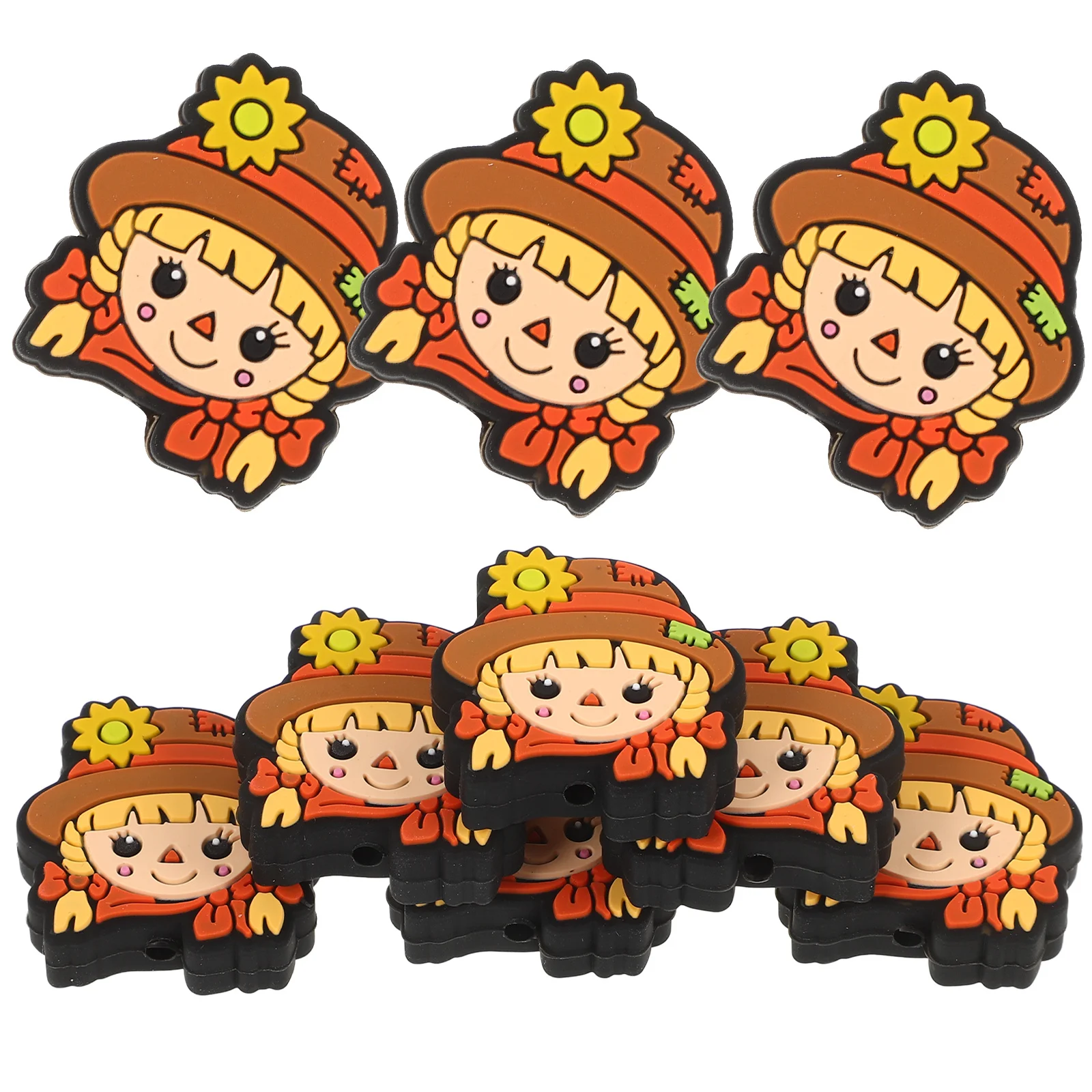 공예용 구슬 10개, 허수아비 요소 참 장식, 매끄러운 DIY 구슬, 팔찌 제작용 보석 액세서리 세트, 워드 참