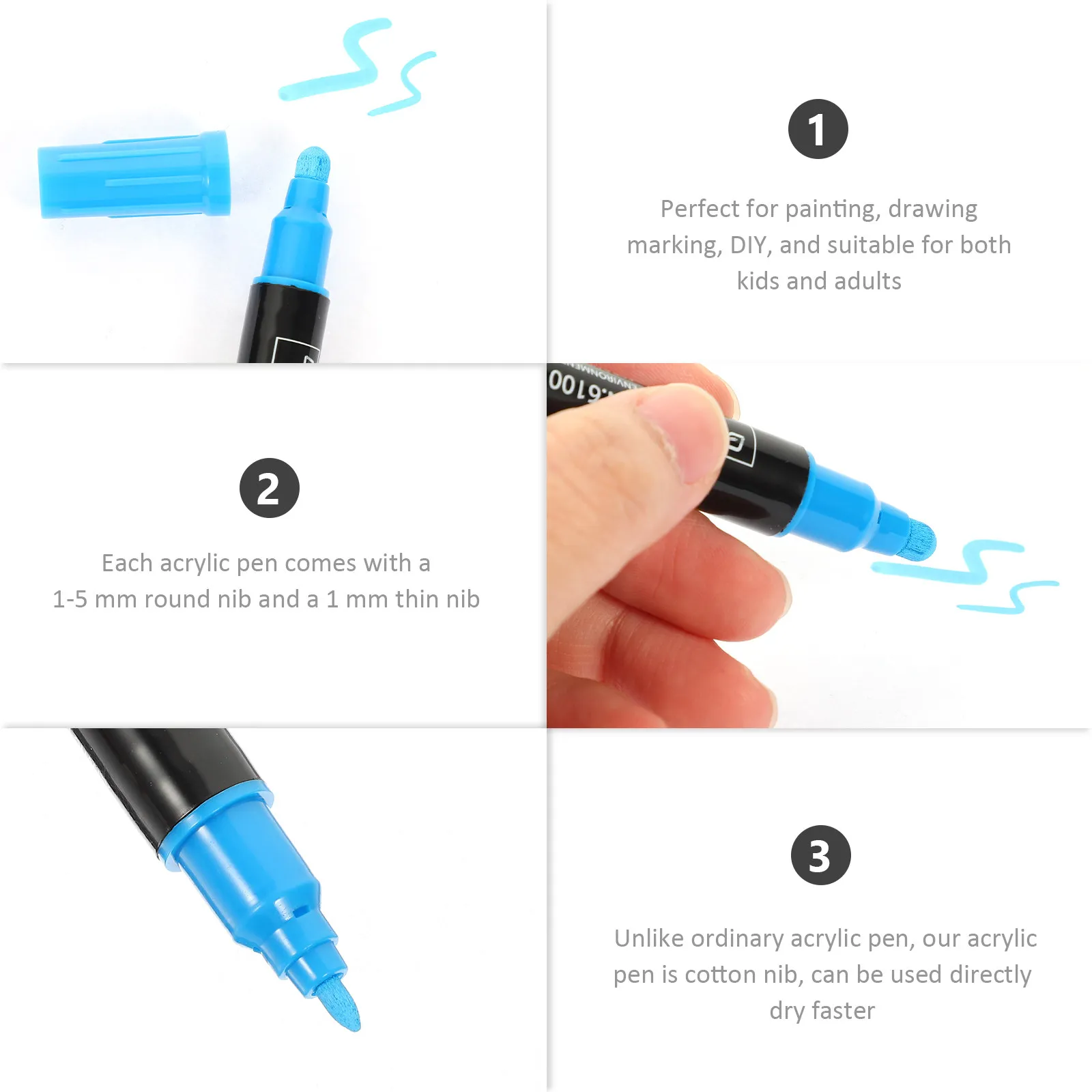 

12Pcs Marker Pens Premium Multi-Function Paint Markers for Drawing Painting DIY Lightweight Portable Art Supply Kids Adults Gift