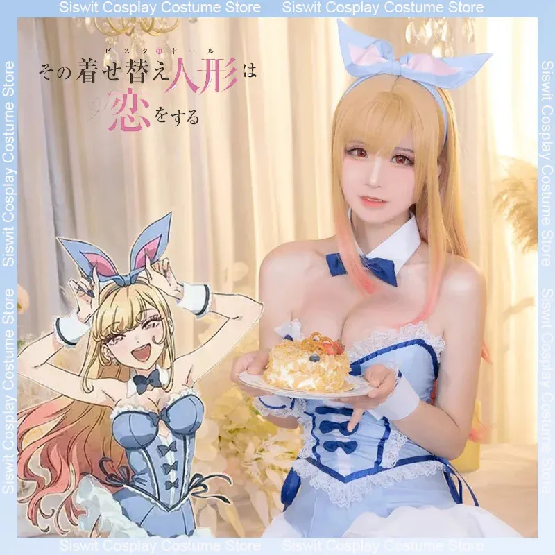 

Anime My Dress-Up Darling Kitagawa Marin Cosplay Costumes Cute Blue Bunny Uniform Sexy Jumpsuits Girl Carnival Party Dress Up