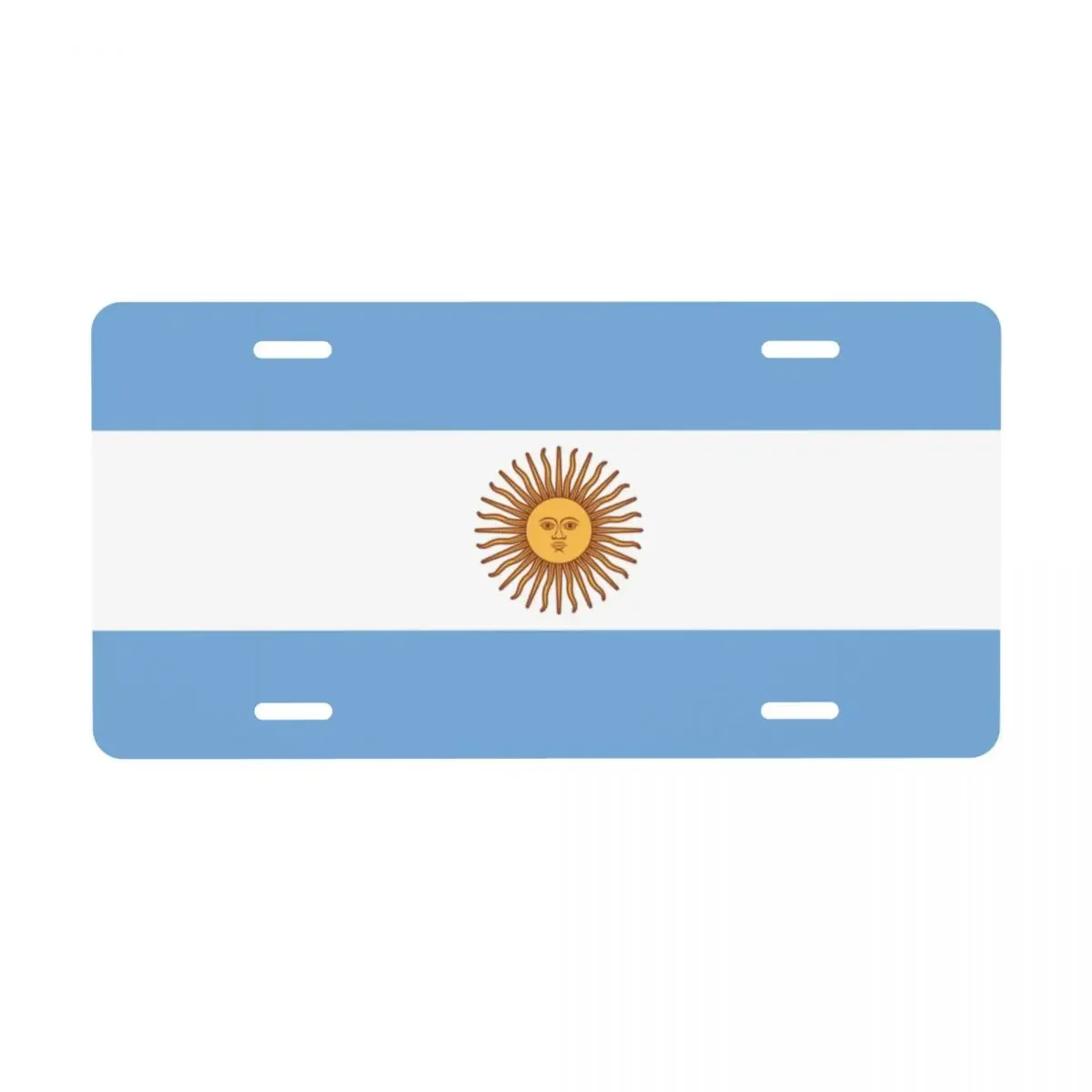 Personalized Argentina Flag License Plate Vanity Tag Argentinian Pride Decorative Car Front License Plate 12x6 Inch