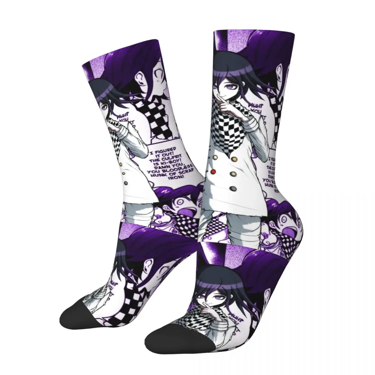 Kokichi Ouma Manga BUT PURPLE!!! Socks Men Women Polyester Fashion Danganronpa Socks Harajuku Spring Summer Autumn Winter Socks