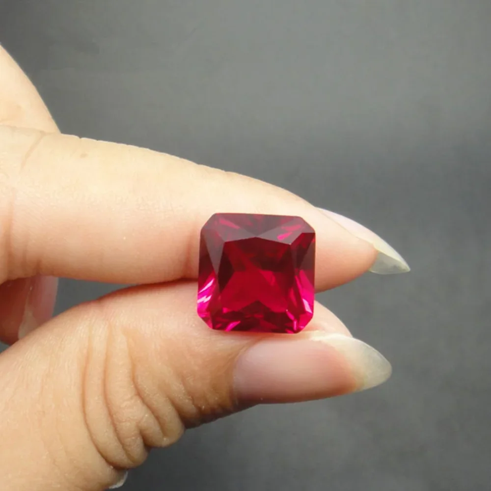 Ruby Square Faceted Gemstone Radiant Cut Ruby Gem Multiple Sizes to Choose