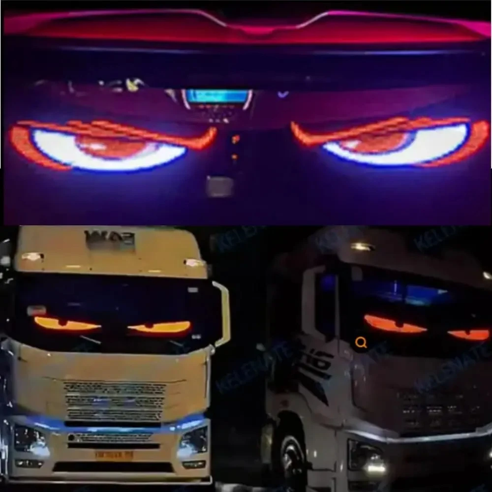 

2PCS Devil Eyes LED Matrix Pixel Panel Flexible Display for Car Truck Windshield Window Demon Eye Lights APP Control IP65 DIY