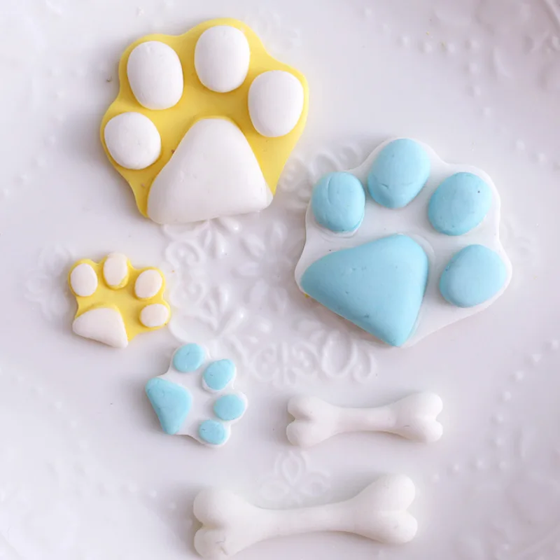 الكلب الكفوف العظام قالب من السيليكون الشارب فندان قالب DIY بها بنفسك أدوات تزيين كعكة الزفاف الشوكولاته الحلوى الطين الراتنج العفن