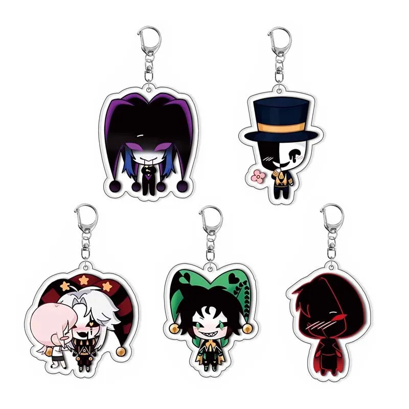 1/3/5 piezas Llavero de acrílico con colgante de disfraz de cosplay de Pierrot Harlequin Teresa de The Freak Circus, joyería para regalo de niña