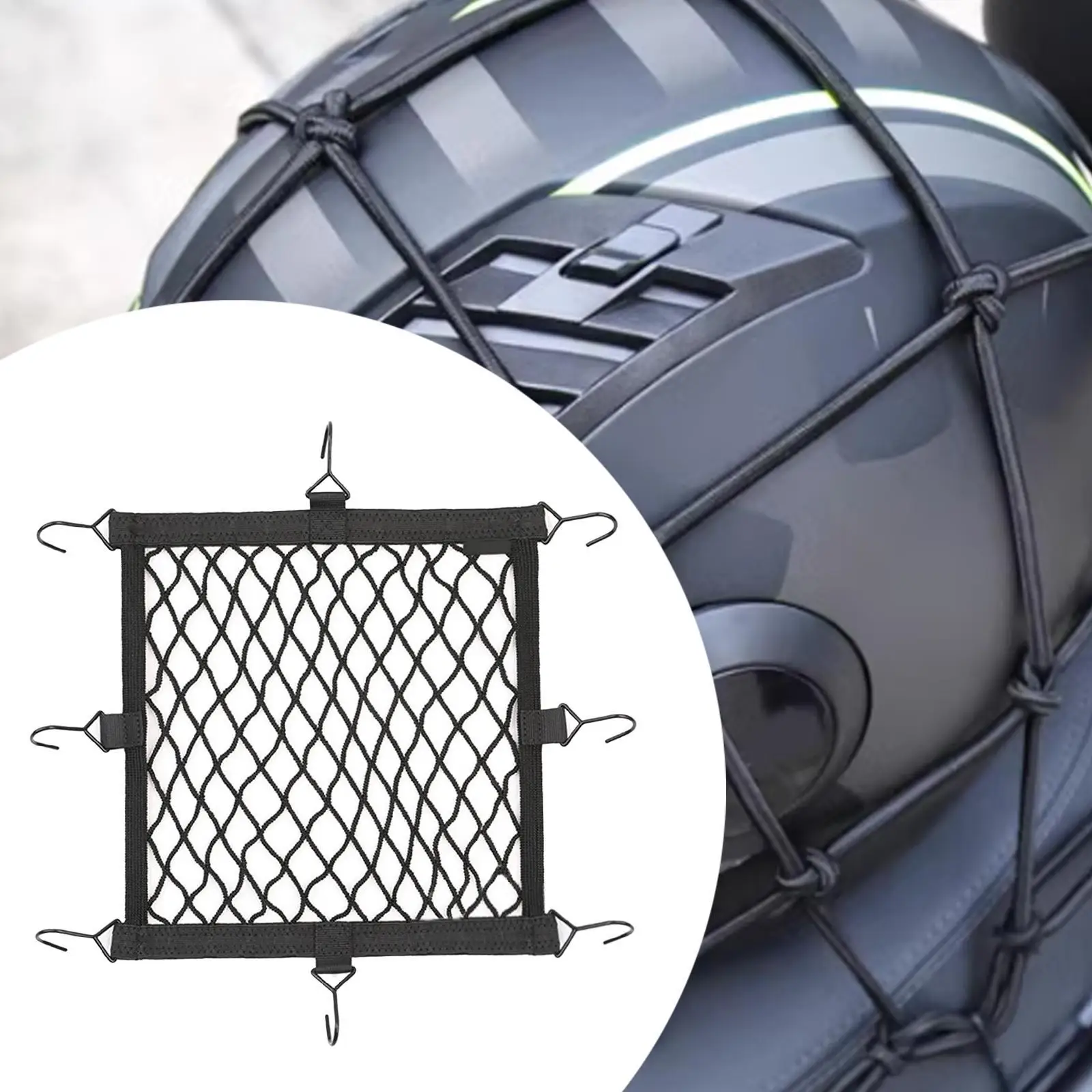 

Stretchable Helmets Net Elastic Mesh Motorcycle Rack Cover Organizer Heavy Duty Cargo Net for Helmet Bag and Accessories