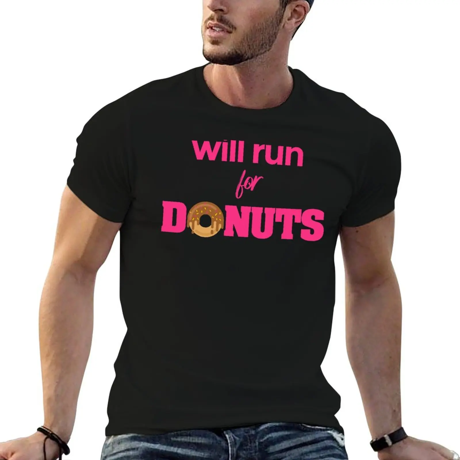 Will Run For Donuts T-Shirt Daily Wear Print T-Shirt