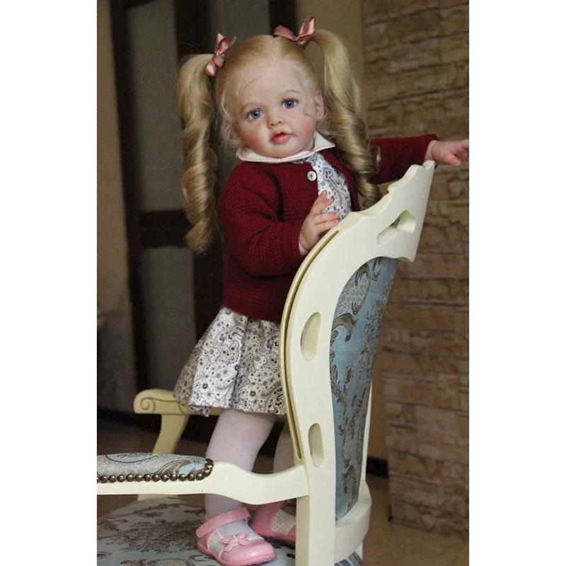 24inch Finished Reborn Doll Size Already Painted Kits Betty Lifelike Baby with Cloth Body and Hand Root Hair Drop Shipping