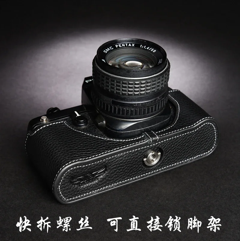 คุณภาพสูง Handmade ของแท้หนังกระเป๋ากล้อง Body กล่องสําหรับ Pentax K2 LX MX SUPER กล้องฟิล์ม