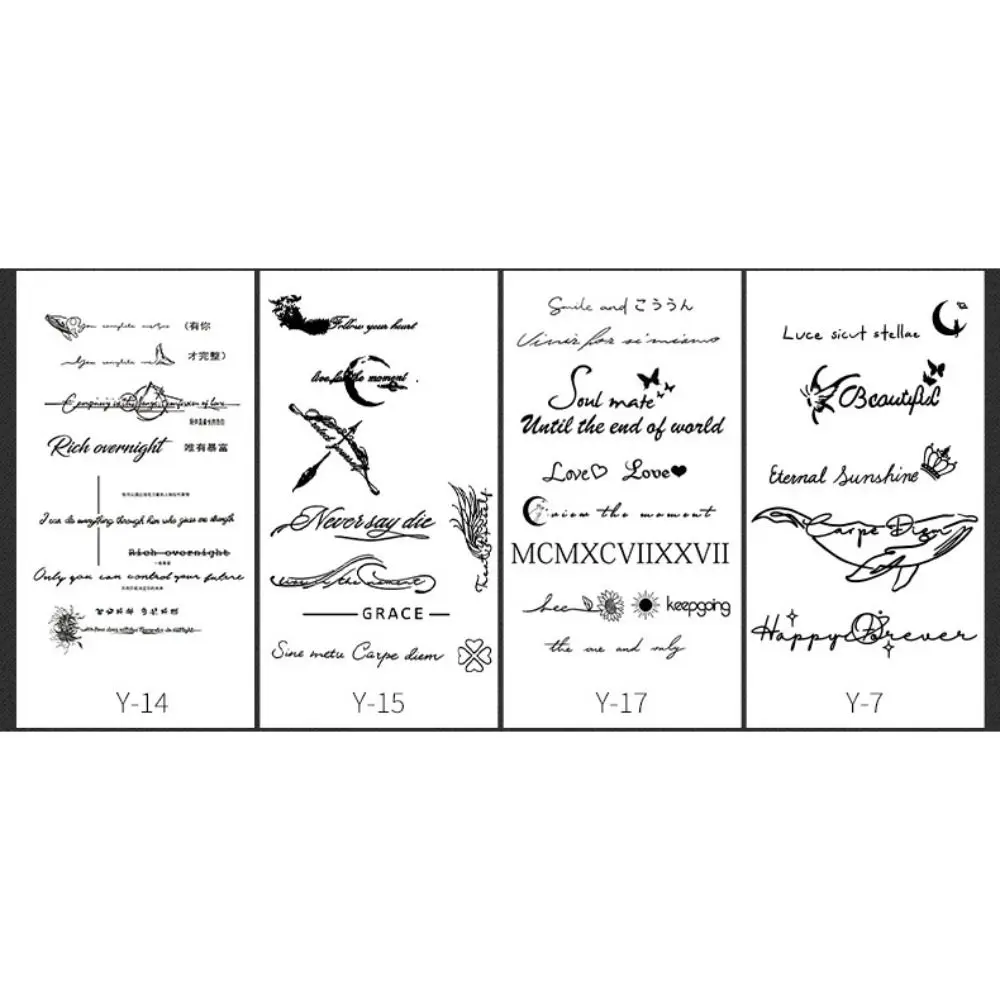 

English Letter Juice Tattoo Long Lasting Waterproof Fake Tattoo Semi Permanent Temporary Hombre Art Fake Tattoo Men