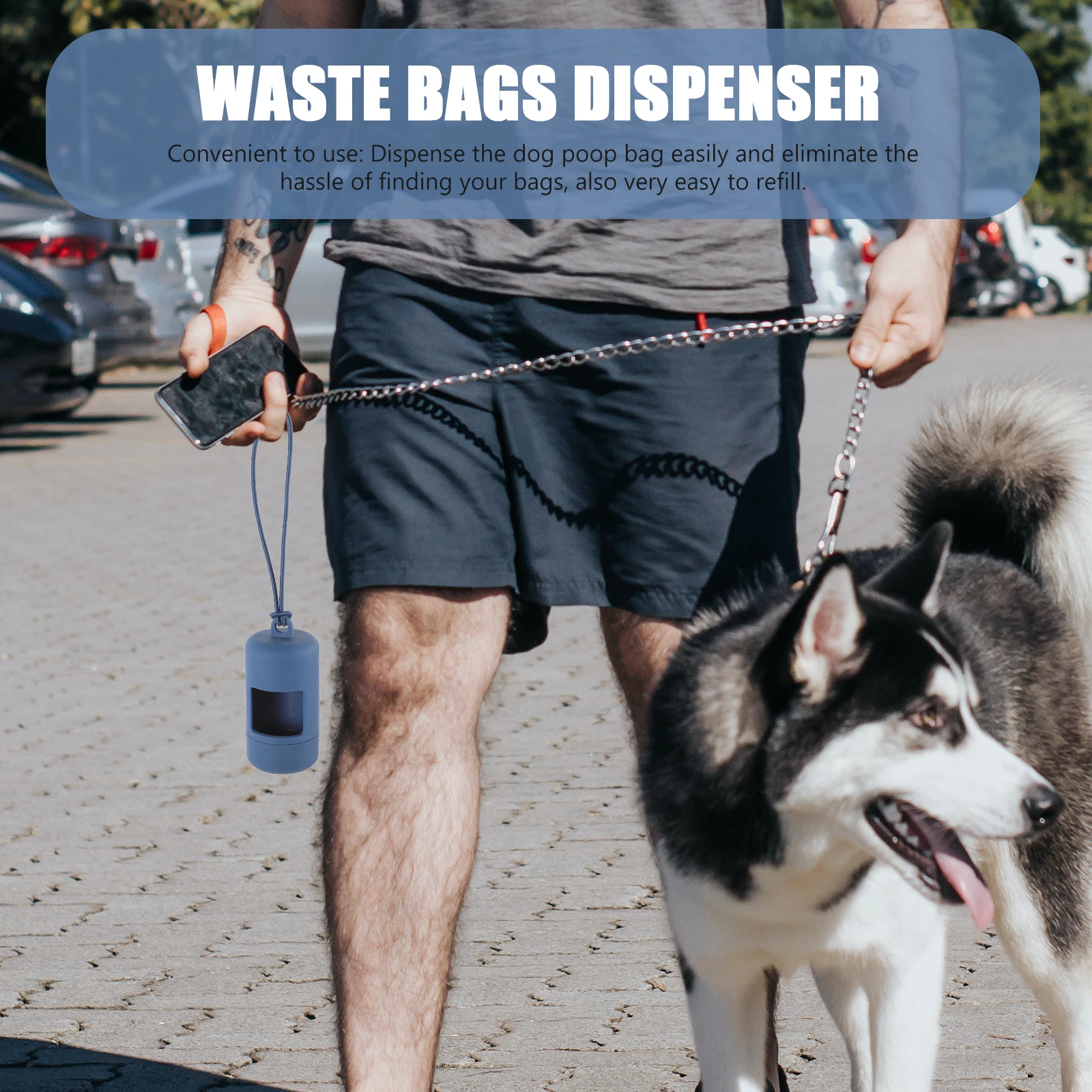

Portable Poop Bag Dispenser 1 Pack Pet Waste Bags Holder Bracket Dog Carrier Blue Outdoor Travel Supplies Lightweight Compact