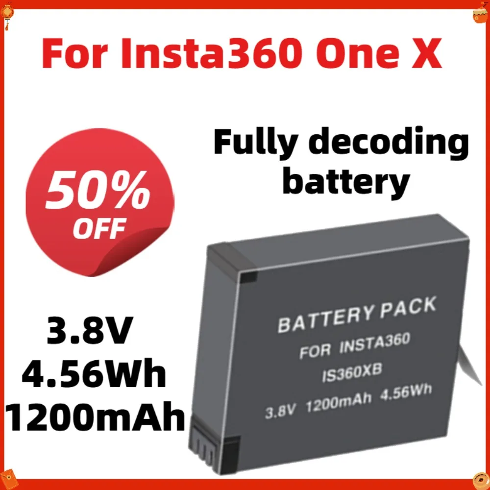 1200mAh Battery IS360XB for Insta360 One X 3.8V 4.56Wh Replacement Panoramic Action Camera Battery EU US Warehouse Fast Shipping
