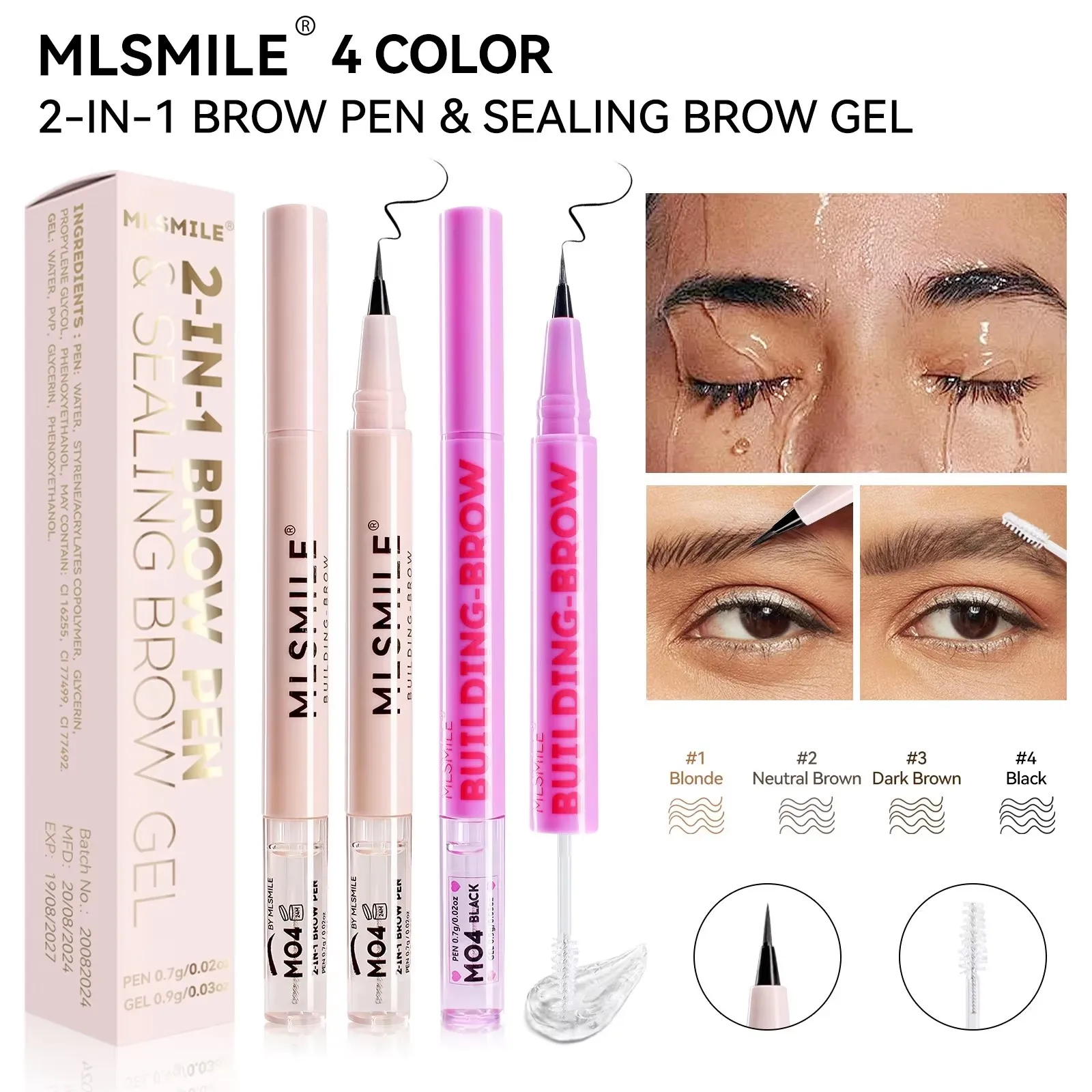 

4 Colors Double-headed Liquid Eyebrow Pencil Natural Ultra-fine Waterproof Eyebrow Pen Eye Brow Make Up Cosmetic.