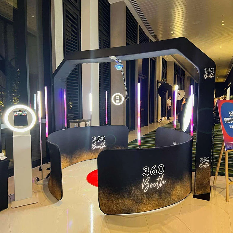 Advanced 360 Degree Photo Booth Machine with  Housing Background Overhead 360 Spinning Photo Booth for Event Party