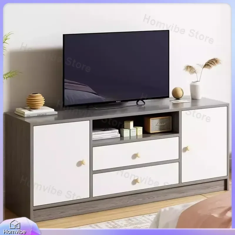 Modern TV Stand Cabinet High Gloss Storage Unit Living Room Furniture Small Apartment Bedroom Floor Console Table Home Decor