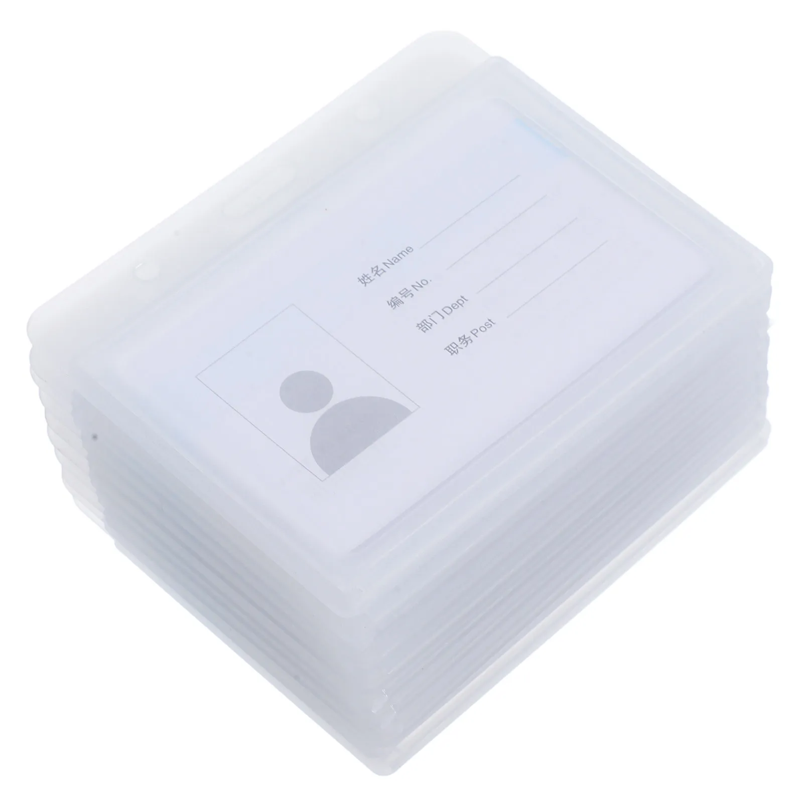 

10Pcs Clear Plastic Horizontal Id Badge Holder Sleeve for Business Cards Game Cards Staff Nurses Students Anti-Scratch